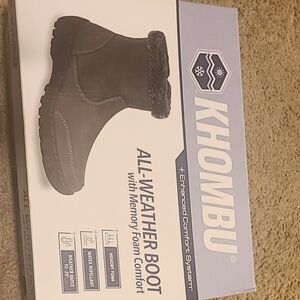 Khombu Black Winter Rain Boots with Waterproof Design